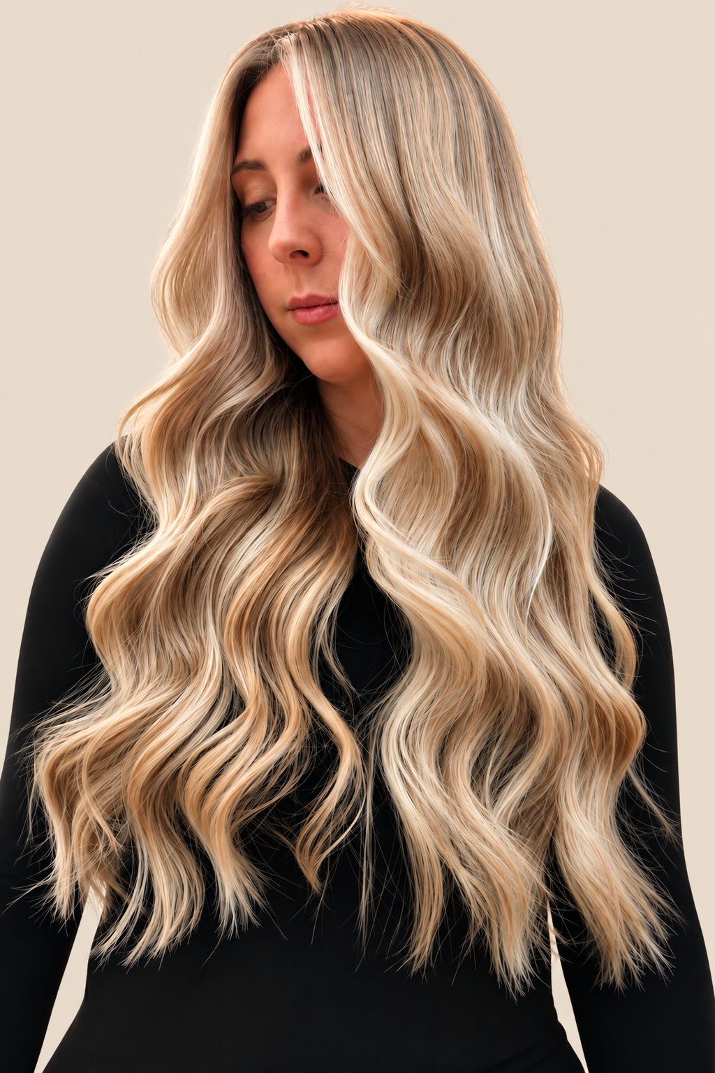 Close up of Keratin Bond extensions at Nara Hair Co